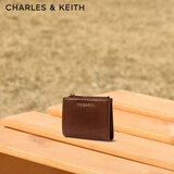 CHARLES&KEITH质感纯色包包女包多卡位短款钱包女士生日礼物CK6-10680907 Chocolate巧克力色 XXS
