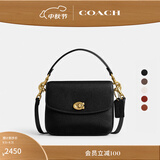 蔻驰（COACH）经典标志CASSIE19号单肩斜挎包翻盖早秋女包 黄铜色硬件/黑色（新版）