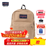 JANSPORT杰斯伯书包轻便双肩包男女旅行包简约背包电脑包学生校园 4QUE7R5奶咖/卡其色-侧袋+隔层