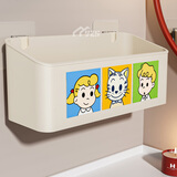 豫之曙吸盘收纳盒卫生间置物架浴室免打孔无痕洗澡间沐浴露洗发水架子 大号-可爱家族-多巴胺免钉收纳盒