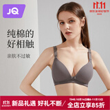 婧麒（JOYNCLEON）哺乳文胸孕妇内衣怀孕期哺乳内衣薄款产后前开扣无钢圈托聚拢无痕 灰色3128【薄款贴身透气聚拢】 80B