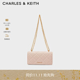 CHARLES&KEITH质感菱格链条小方钱包女包包女包生日礼物CK6-10680924 Light Pink浅粉色 XS