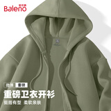 班尼路（Baleno）连帽开衫外套男拉链卫衣男士春秋季新款纯色质感男装上衣休闲帽衫