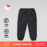 保姆鹅 大童羽绒裤保暖白鸭绒外穿加厚冬装裤宝宝工装裤[NM2556] 炭黑 130