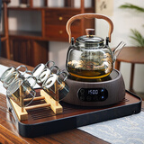全度玻璃提梁壶家用小型电陶炉煮茶器烧水壶大容量保温玻璃茶壶 【升级新款至尊套组】10件套