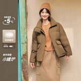 雪中飞2025秋新款女士短款直筒立领多彩羽绒服保暖外套百搭舒适 