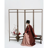 芷蘅间 朱砂夜行 汉服女汉元素唐风印花齐胸破裙唐风大衣春秋日常 唐风大衣 预售30天 M