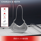 CHARLES&KEITH豌豆包新月包单肩腋下包包女包生日礼物CK2-20271258 Silver银色 S