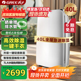 格力（GREE）除湿机家用抽湿机除湿量40升/天低噪除潮防霉除湿器智能控湿一键干衣单间参考面积80平DH40EF