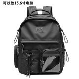 CHAOFANJI 日系潮牌双肩包男女款书包背包大容量书包防水学生包 黑色大号