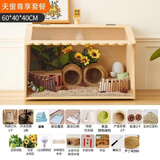 宠丽安芦丁鸡专用屋笼子大号专用饲养箱全套育雏箱别墅造景多用恒温箱 60*40*40天窗养殖尊享套餐5-7只