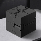 煦琪无限魔方合金创意减压玩具解压神器无线循环指尖方块生日互动 无限魔方黑色--磨砂款