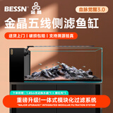 BESSN贝森25年新款侧滤金晶五线超白玻璃鱼缸血脉觉醒80*30*30cm基础款