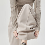 韩都衣舍阔腿裤女春秋2025款休闲卫裤直筒高腰运动香蕉裤垂感窄版宽松裤子