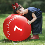 仕彩 超大红色气球7周岁生日帽户外场景布置儿童露营拍照道具装饰36寸