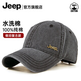 JEEP帽子男棒球帽秋季纯棉户外潮流复古鸭舌帽男女士太阳帽  黑色