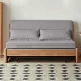 源氏木语实木沙发床现代简约多功能可折叠床北欧风小户型客厅两用双人沙发 1.85m山毛榉原木色(雾灰)