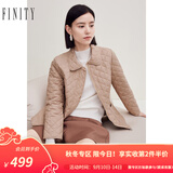 菲妮迪（FINITY）品牌棉衣棉服秋季简约卡其保暖轻薄通勤外套 卡其色 L