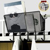 臻雨 宿舍神器床头收纳架男女寝室上铺床边挂篮床头置物架篮子 黑色大号挂篮+挂钩-送绑带