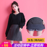 欧贝汐半身裙女皮裙卡其色2025新款春秋冬季包臀a字短裙高腰小皮裙 黑色 L