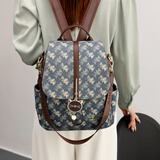 clolv kiss双肩背包轻奢皮质单肩斜挎女包包2026年新款书包 生日礼物送女友 【专柜高品质】蓝色8266