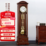 汉时（Hense） 机械落地钟德国机芯座钟新中式实木立钟客厅别墅报时钟表HG4081 北美鹅掌楸+德国赫姆勒乒乓机芯