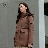KOLON SPORT可隆羽绒衣防水防风透湿女士中量毛领连帽鹅绒服