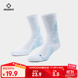 准者专业运动篮球袜男女通用仿生系列高帮训练长筒跑步防滑精英袜子男 八爪鱼系列 浅白蓝 均码（38-44）【任选3双立享8折】