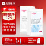 维德（WELLDAY）一次性医用外科口罩200只三层防雾霾灭菌级挂耳式白+蓝10只/袋*20