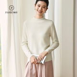 帕什【25新款新色】半高领羊绒衫女100山羊绒百搭针织打底毛衣女ps-02 本白 XL (120-135斤)