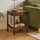 家逸实木边几沙发边柜角几卧室带抽床头柜简约小桌子茶几创意边桌