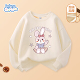 班尼路（Baleno）女童加绒卫衣冬装大童保暖上衣套头外套儿童冬季加厚休闲童装女