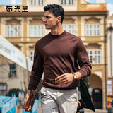 布先生佟大为明星同款春秋可机洗毛T羊毛衫男士毛衣纯色针织打底衫 【小高领】雪茄咖 XL /180