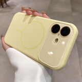 巴蒂尼 Ai按键适用iphone17手机壳苹果17新款草紫色16pro液态硅胶保护套15promax镜头全包防摔14情侣外壳 【奶黄色】硅胶式Ai键*水晶镜头膜*磁吸充电 iPhone 17