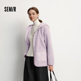 森马（Semir）外套女冬季中长款两面穿仿羊羔毛摇粒绒新款纯色口袋小宽松夹克