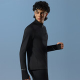 马孔多（macondo）原创单品｜加绒立领半开拉链跑步上衣4代吸湿排汗黑色男XL