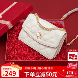 蔻一（Cnoles）包包真牛皮女士大容量单肩斜挎包高端链条小方包生日礼物送女友