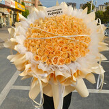 梦馨鲜花鲜花速递33朵红玫瑰花束送女友老婆生日礼物全国同城配送 99朵香槟玫瑰花束