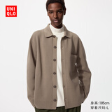 优衣库男装女装罗纹衬衫式针织开衫毛衣毛衫外套通勤25新款478550 32 深米色 L /175/100A