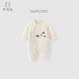 乖奇熊婴儿连体衣三层夹丝棉春秋冬季保暖居家服宝宝睡衣哈衣爬服新生儿