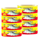 金樱花 金装豆豉鲮鱼罐头凤尾鱼脆肉鲩鱼罐头下饭开罐即食 鲮鱼8罐共1656g