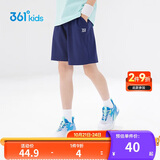 361°儿童短裤夏季男女童3-12岁透气运动裤梭织五分裤 藏青 170