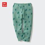 优衣库婴幼儿宝宝摇粒绒紧身裤打底裤可外穿裤子25秋冬新款478433 55 青绿色 90