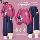 迪士尼（Disney）童装卡通可爱女童套装2025冬季新款加厚加绒儿童冬装女孩保暖衣服