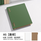三木（SUNWOOD）A5/60张120页不硌手活页本 复古外壳可拆卸8孔横线笔记本附索引页 考研错题作业本 绿色 1389 