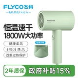 飞科电吹风机家用速干便携学生宿舍低噪音冷热风大功率吹风筒负离子护发吹风机6290/6276 非负离子款+恒温健康柔风【FH6296翡翠绿】