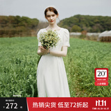 范思蓝恩月光裙 白色连衣裙女夏初恋领证小白裙24FS12002 白色 L