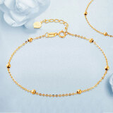 xianglong珠宝 18K金可调节一款多带珠珠手链脚链女款细款 18K玫瑰金 手链15+3cm