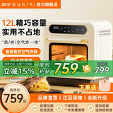 欧宁（OUNIN）小方块蒸烤箱 家用多功能电烤箱 微蒸烤炸一体机  蒸汽嫩烤小型烘焙 高效脱脂可视化循环热风 【限时特惠标准款】全能烹饪大师 12L