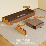 十八纸 折叠床单人床隐形床办公室午睡午休床隐藏伸缩双人床纸板床创意 高27宽57cm棕色【单人】配椰棕海绵垫